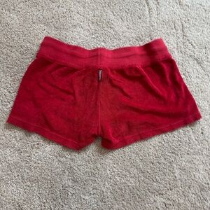Hard Tail Forever Juniors Large Red Low Rise Terry Drawstring Shorts Like New.